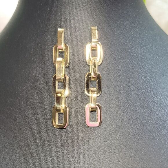 Eddie Borgo Supra Chain Link 12K Gold vermil Earrings GIFTABLE - Picture 5 of 8